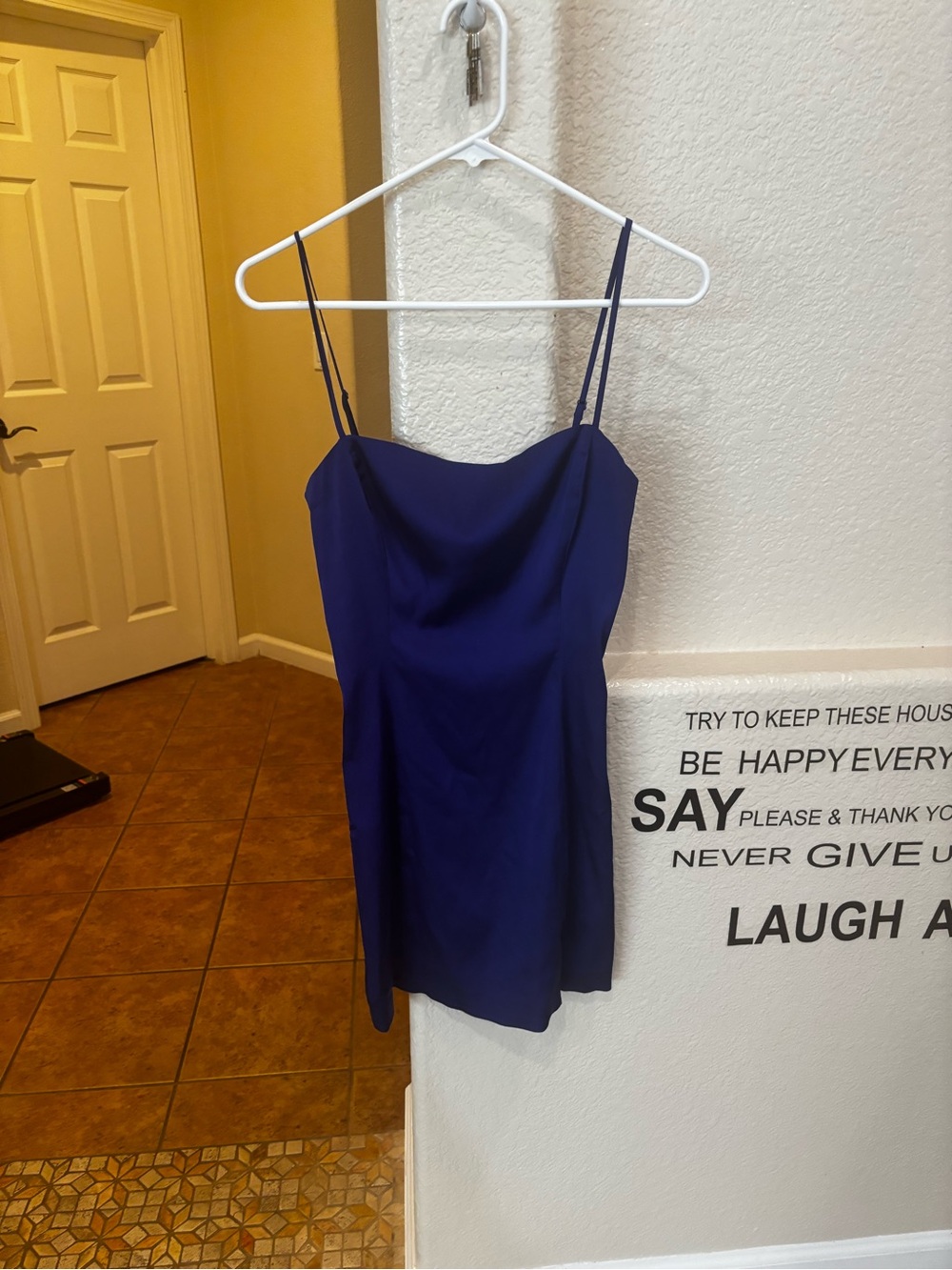 Classic Cobalt Blue Spaghetti-Strap Mini Dress